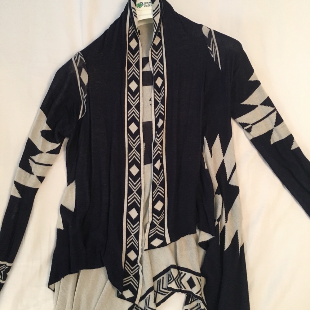 Navy and White Cardigan